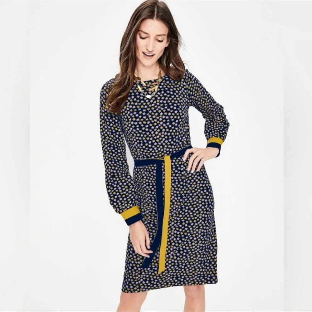 Boden Star Fawn Jersey Midi Dress 4R - Picture 1 of 14